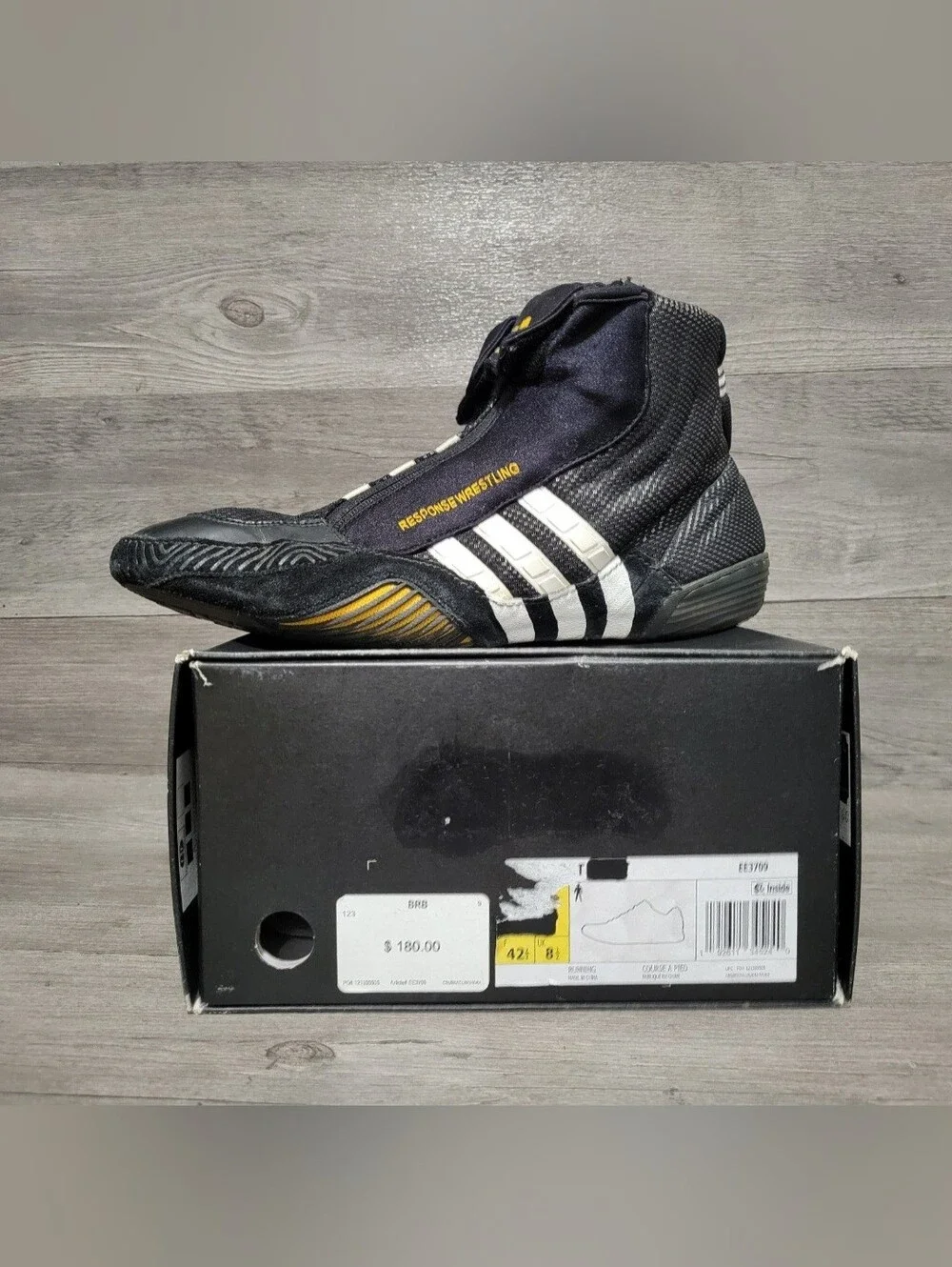 RARE Vintage 2007 Adidas Response Wrestling Mens Size 12 Shoes Black